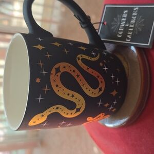 Cobwebs & Cauldrons Black & Gold Starry Snake Mug